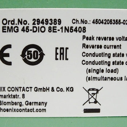 Phoenix Contact 2949389 EMG 45-DIO 8E-1N5408 - Maranos.de