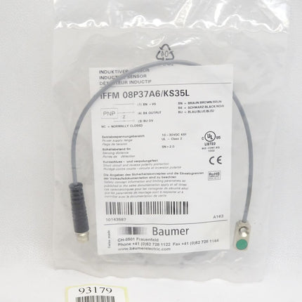 Baumer electric Induktiver Sensor IFFM 08P37A6/KS35L / Neu OVP - Maranos.de
