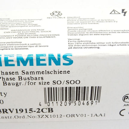 Siemens 3 Phasen Sammelschiene 3RV1915-2CB / Inhalt : 10 Stück / Neu OVP - Maranos.de