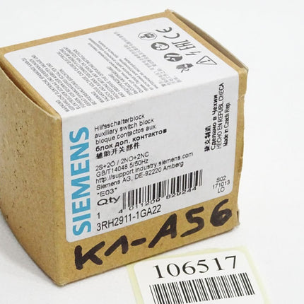Siemens Hilfsschalterblock 3RH2911-1GA22 / Neu OVP - Maranos.de