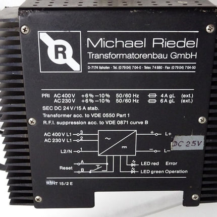 Michael Riedel Trafo RSNT15 RSNT 15 230-400V auf 24VDC 0.53kVA - Maranos.de