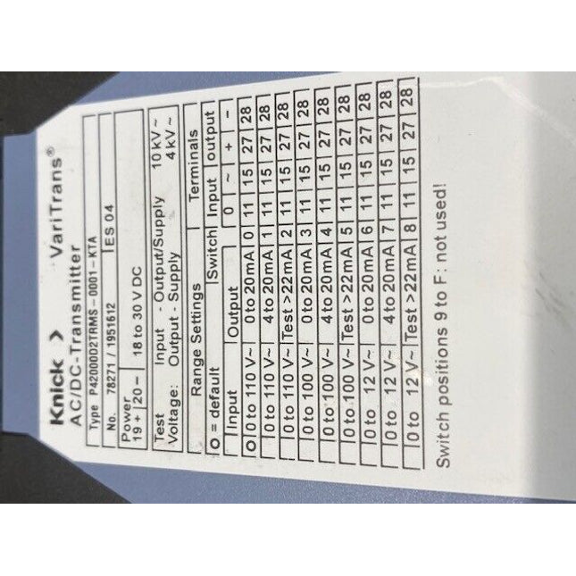 Knick P42000D2TRMS-0001-KTA AC/DC Transmitter 1945443 NEU-OVP - Maranos.de
