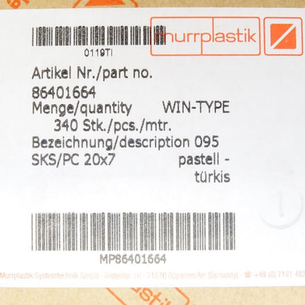 Murrplastik 86401664 095SKS/PC20x7 / Inhalt : 340 Stück / Neu OVP - Maranos.de