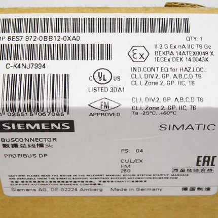 Siemens Simatic Busconnector Profibus 6ES7972-0BB12-0XA0 6ES7 972-0BB12-0XA0 / Neu OVP - Maranos.de