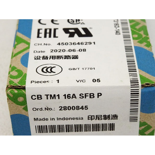 Phoenix Contact 2800845 CB TM1 16A SFB P - Thermomagnetischer Geräteschutzschalter / Neu OVP versiegelt - Maranos.de