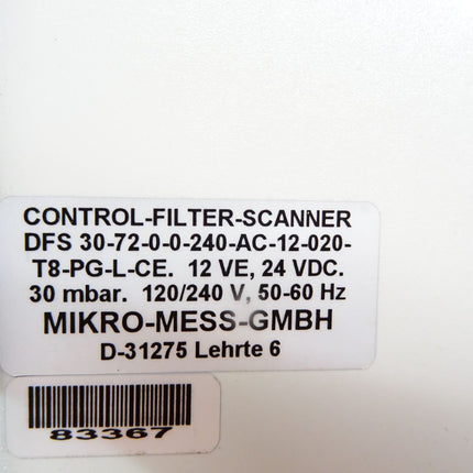 Mikro-Mess Control-Filter-Scanner DFS / DFS30-72-0-0-240-AC-12-020-T8-PG-L-CE / Neu OVP - Maranos.de