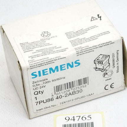 Siemens Zeitrelais 7PU8640-2AB30 / Neu OVP - Maranos.de