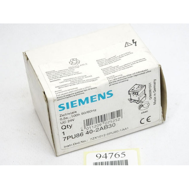 Siemens Zeitrelais 7PU8640-2AB30 / Neu OVP - Maranos.de