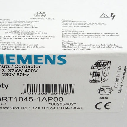 Siemens Schütz 3RT1045-1AP00 / Neu OVP - Maranos.de
