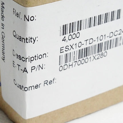 ETA E-T-A 0DH70001X280 ESX10-TD-101-DC24V-X280 Elektronischer Überstromschutz / Inhalt:4 Stück / Neu OVP - Maranos.de