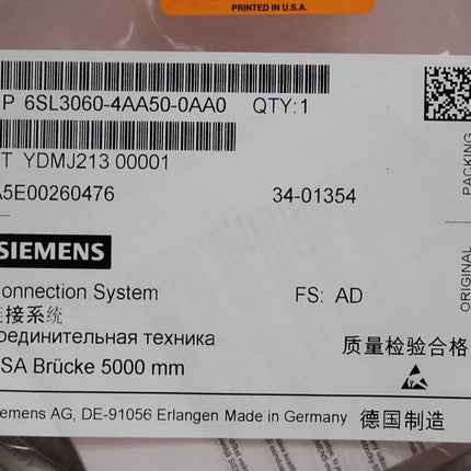 Siemens 6SL3060-4AA50-0AA0 SINAMICS Drive-CLiQ Leitung 5m / Neu OVP - Maranos.de