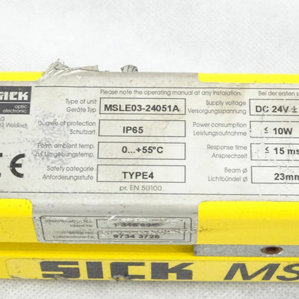 Sick MSLE03-24051A Lichtschranke Lichtvorhang 1015636 - Maranos.de