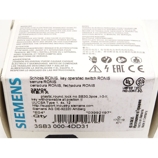 Siemens Schloss Ronis 3SB3000-4DD31 / Neu OVP - Maranos.de