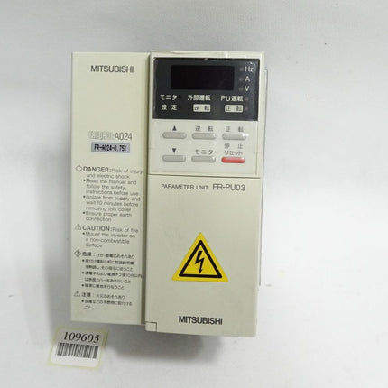 Mitsubishi Inverter FR-A024-0.75KP FR-A024-0.75K-P 0.75kW + Parameter Unit FR-PU03 - Maranos.de