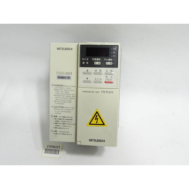 Mitsubishi Inverter FR-A024-0.75KP FR-A024-0.75K-P 0.75kW + Parameter Unit FR-PU03 - Maranos.de