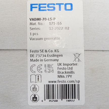 Festo Vacuum generator VADMI-70-LS-P / 171055 / Neu OVP - Maranos.de