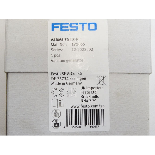 Festo Vacuum generator VADMI-70-LS-P / 171055 / Neu OVP - Maranos.de