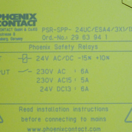 Phoenix Contact 2963941 PSR-SPP- 24UC/ESA4/3X1/1X2/B Sicherheitsrelais / Unbenutzt - Maranos.de