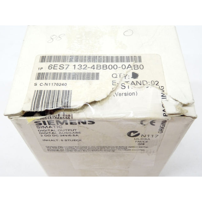Siemens Digital Output 6ES7132-4BB00-0AB0 / 6ES7 132-4BB00-0AB0 / Inhalt : 5 Stück  / Neu OVP - Maranos.de