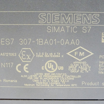 Siemens 6ES7307-1BA01-0AA0 / 6ES7 307-1BA01-0AA0 - Maranos.de
