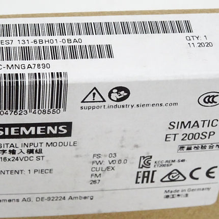 Siemens ET200SP 6ES7131-6HB01-0BA0 6ES7 131-6HB01-0BA0 Neu OVP versiegelt - Maranos.de