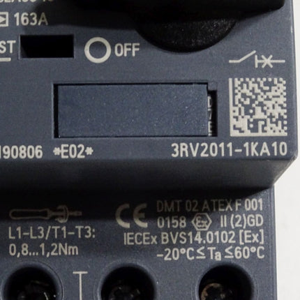 Siemens Leistungsschalter 3RV2011-1KA10 / Unbenutzt - Maranos.de