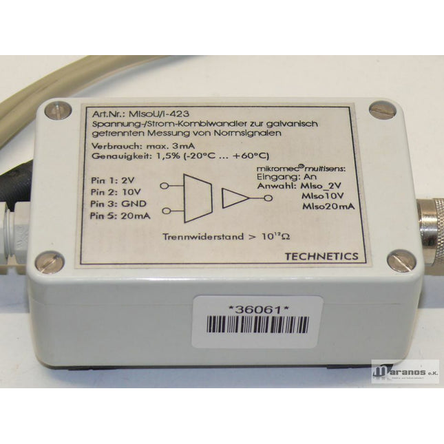 Technetics MIsoU/I-423 Spannung-/Strom-Kombiwandler - Maranos.de
