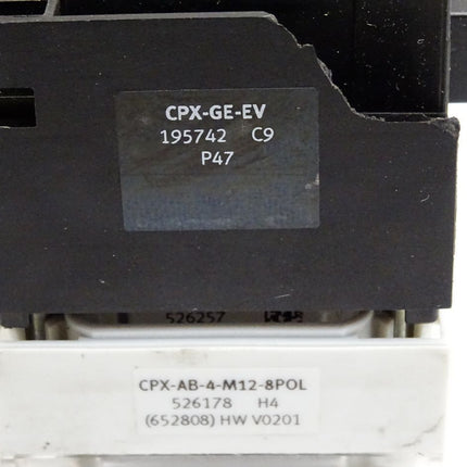Festo 195742 CPX-GE-EV Verkettungsblock + 526178 CPX-AB-4-M12-8POL Anschlussblock - Maranos.de