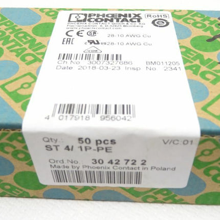 Phoenix Contact 50 Stück  ST 4/ 1P-PE grün/gelb 3042722 Klemmen - Maranos.de