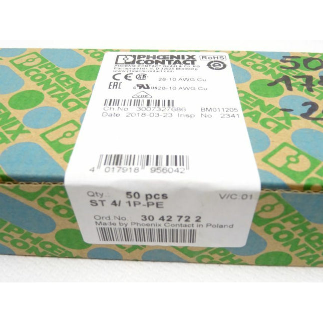Phoenix Contact 50 Stück  ST 4/ 1P-PE grün/gelb 3042722 Klemmen - Maranos.de