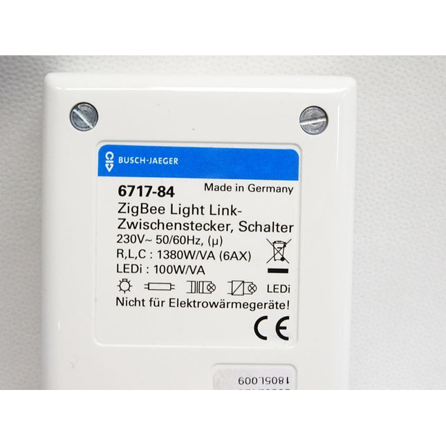 Busch-Jaeger 6717-84 Zigbee Light Link-Zwischenstecker Schalter / Neu OVP - Maranos.de
