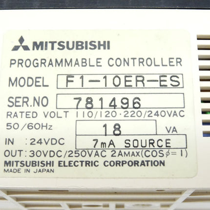 Mitsubishi Programmable Controller F1-10ER-ES 18VA 7mA source - Maranos.de