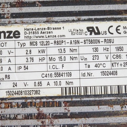Lenze Servomotor MCS12L20-RS0P1-A19N-ST5S00N-R0SU 1950min-1 - Maranos.de