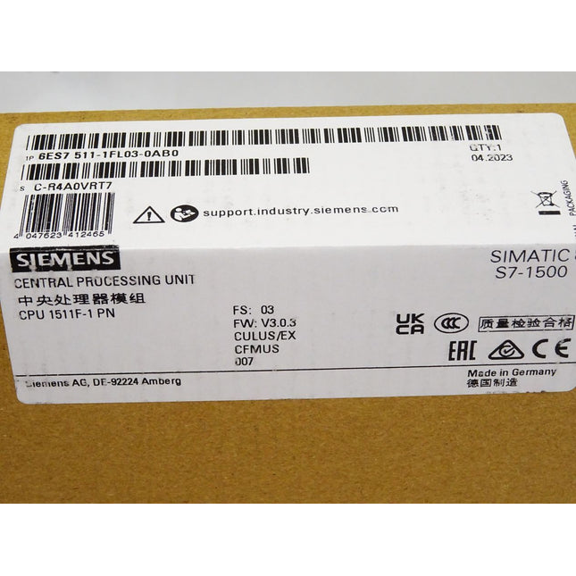 Siemens S7-1500 CPU1511F-1 PN 6ES7511-1FL03-0AB0 6ES7 511-1FL03-0AB0 Neu OVP versiegelt - Maranos.de