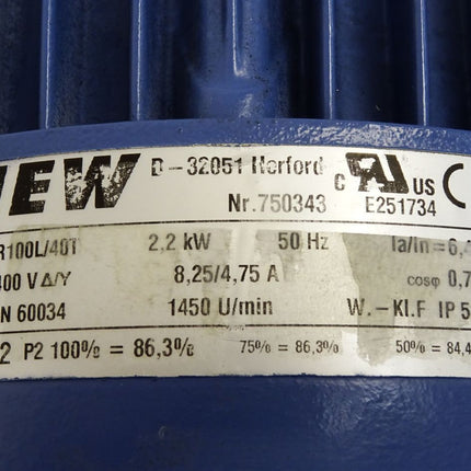 HEW Elektromotor R100L/40T 2.2KW 1450U/min / Neu - Maranos.de