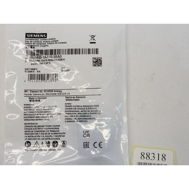 Siemens Kontaktmodul 3SU1400-1AA10-3BA0 / Neu OVP - Maranos.de