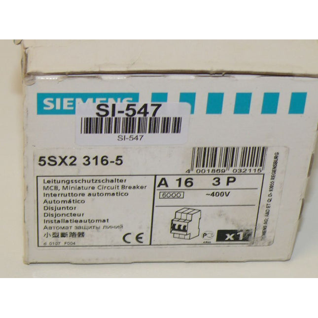 NEU / OVP Siemens 5SX2316-5 / 5SX2 316-5 - Maranos.de