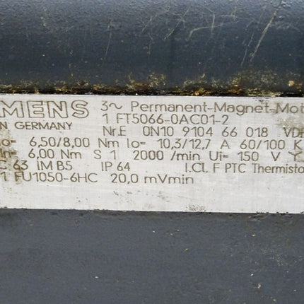 Siemens Permanent-Magnet-Motor 1FT5066-0AC01-2 2000/min - Maranos.de