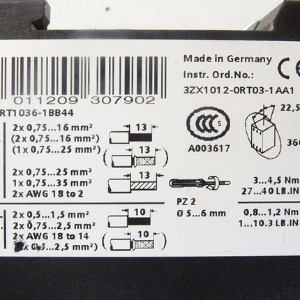 Siemens Sirius 3RT1036-1BB44 + 3RH1921-1HA22 - Maranos.de