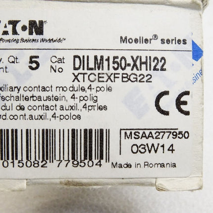 Etaon DILM150-XHI22 / Hilfschalterbaustein / Inhalt : 5 Stück / XTCEXFBG22 / Neu OVP - Maranos.de