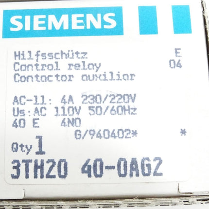 Siemens Hilfsschütz 3TH2040-0AG2 / Neu OVP - Maranos.de