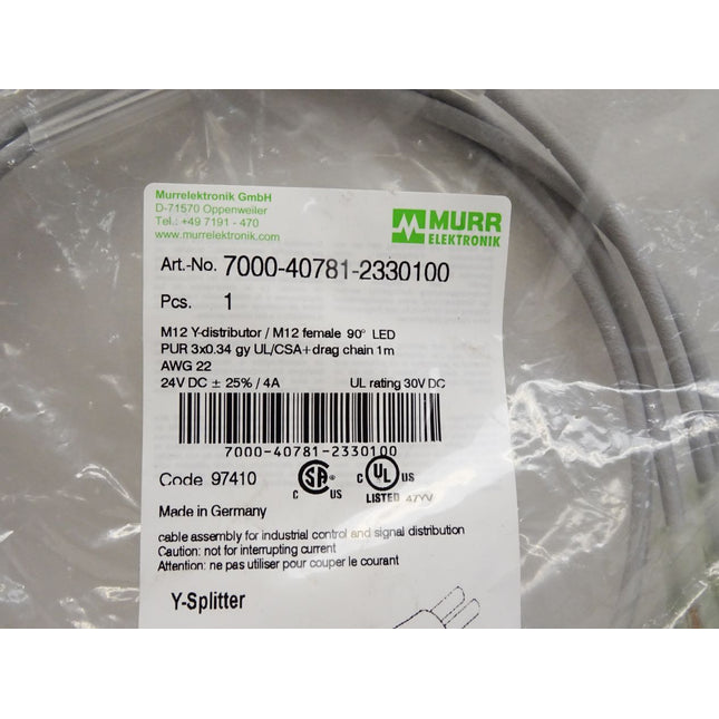 Murr Elektronik Kabel 7000-40781-2330100 / Neu OVP - Maranos.de
