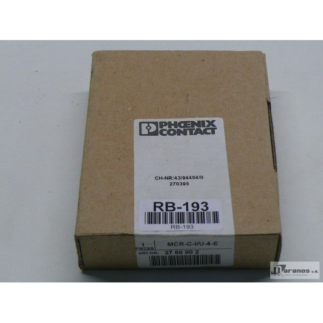 NEU/OVP versiegelt Phoenix Contact MCR-C-I/U-4-E / 2766902 - Maranos.de