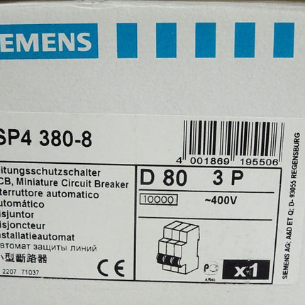 Siemens Leitungsschutzschalter 5SP4 380-8 5SP4380-8 / Neu OVP - Maranos.de
