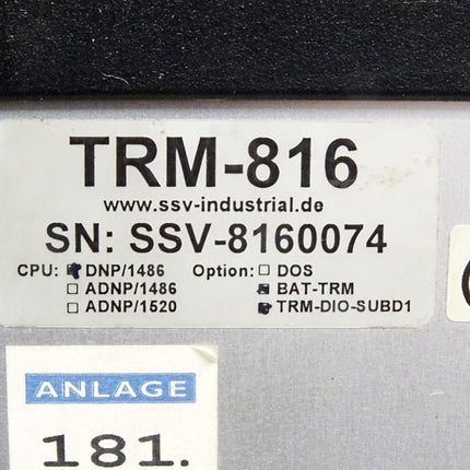 SSV Industrial Bedienterminal TRM-816 DNP/1486 BAT-TRM TRM-DIO-SUBD1 - Maranos.de