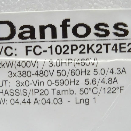 Danfoss VLT FC-102P2K2T4E20H1TGXXXXSXXXXALBXCXXXXD0 HVAC Drive 134F4525 neu-OVP - Maranos.de