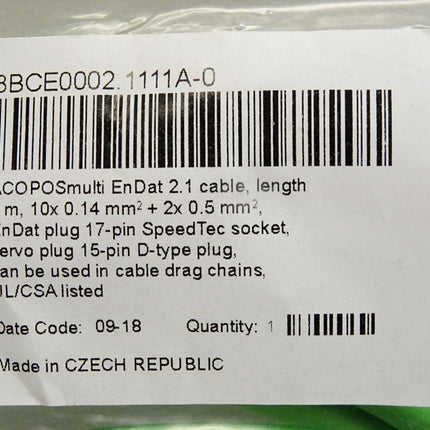 B&R 8BCE0002.1111A-0 ACOPOSmulti EnDat 2.1 Kabel / Neu OVP - Maranos.de