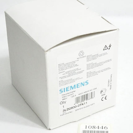 Siemens Hauptschalter 3LD2830-0TK11 / Neu OVP - Maranos.de