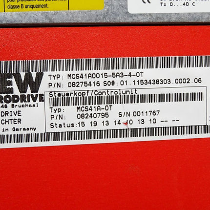 SEW Eurodrive Movidrive Umrichter 1.5kW MCS41A0015-5A3-4-0T 08275416 MDX60A0015-5A3-4-00 08227179 - Maranos.de