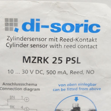 Di-Soric Zylindersensor MZRK 25 PSL / Neu OVP - Maranos.de